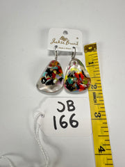 Jackie Brazil "Diamond" Cascade Flinstone on Hook Resin Earrings ( E0700 )
