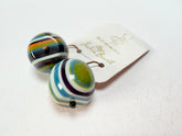 Jackie Brazil "Cat Eyes" Liquorice Balls Winter Mix Short Resin Earrings ( E0960 )