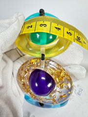 Jackie Brazil "Saturn" Transparent Paris Mix Disc & Ball Elastic Bracelet ( B0052 )