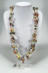 Jackie Brazil "Diamonds" Cascade Flintstone Bone 80cm Necklace ( N0080 )