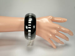 Jackie Brazil "Bar Code" Black & White Solid Round 3.4cm Bangle ( B2162 )