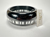 Jackie Brazil "Bar Code" Black & White Solid Round 3.4cm Bangle ( B2162 )