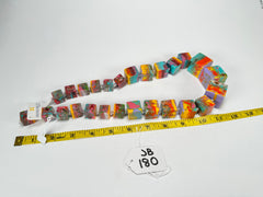 Jackie Brazil "Kandinsky" Mix Size Liquorice Cubes Resin Necklace ( N3343 )