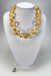 Jackie Brazil "Large Spheres" Short Abstract Gold Flakes Necklace 50cm ( N2692 )