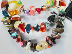 Jackie Brazil "Orient Express" 3 Strand Small Bead Mix Colours Long Choker Necklace ( N3532 )