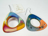 Jackie Brazil "Triangle" Tropicalia On Hook Resin Earrings ( E2377 )