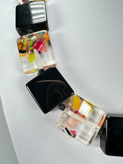 Jackie Brazil "Gala" Black & Cascade Half Rectangles 65cm Necklace ( N0789 )