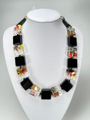 Jackie Brazil "Gala" Black & Cascade Half Rectangles 65cm Necklace ( N0789 )