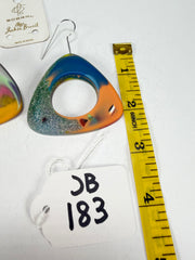 Jackie Brazil "Triangle" Tropicalia On Hook Resin Earrings ( E2377 )