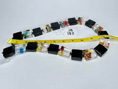 Jackie Brazil "Gala" Black & Cascade Half Rectangles 65cm Necklace ( N0789 )