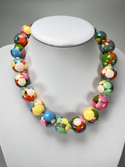 Jackie Brazil "Spotted Balls" Spring Colour Spots Resin Necklace 50cm ( N1500 )