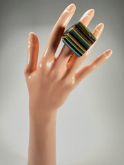 Jackie Brazil "Dani" Liquorice Winter Mix Resin Ring ( R1828 ) UK Q / USA 8