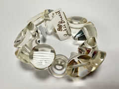 Jackie Brazil "KL" Crystal Transparent Large Cones Bracelet ( B2902 )