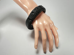 Jackie Brazil "Dark Black" Charcoal Donut Solid Round Thin Bangle ( B2875 )