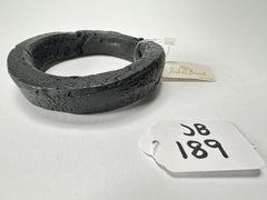 Jackie Brazil "Dark Black" Charcoal Donut Solid Round Thin Bangle ( B2875 )