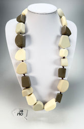 Jackie Brazil "Natural" Boheme Large Stones Long 75cm Resin Necklace ( N0425 )