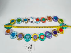 Jackie Brazil "Saturn" Transparent Paris Mix Disk and Cylinder Long 75cm Necklace ( N0065 )