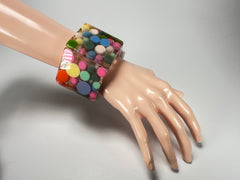 Jackie Brazil "Sabrina" Spots Hexagonal Elasticated 5cm Bracelet ( B2522 )