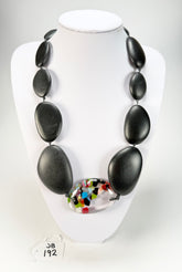Jackie Brazil "Matt Black & Cascade" Long Flat Riverstones 65cm Necklace ( N3700 )