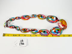 Jackie Brazil "Kandinsky" Long Flat Riverstones 65cm Necklace ( N3700 )