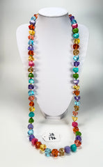 Jackie Brazil "Camille" Transparent Carnaval Mix Small Stones 110cm Necklace ( N0078 )