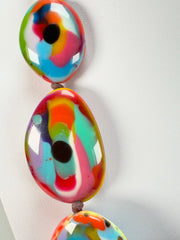 Jackie Brazil "Kandinsky" Long Flat Riverstones 65cm Necklace ( N3700 )