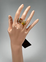 Jackie Brazil "Past Present Urca" Cascade Square Resin Ring ( R3256 ) Size UK O / US 7.5