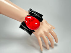 Jackie Brazil "Safari" Tusks w/Red Pendant Elasticated Bracelet ( B1020 )