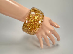 Jackie Brazil "Carmen" Gold Flakes 5cm Resin Bangle ( B2500 )