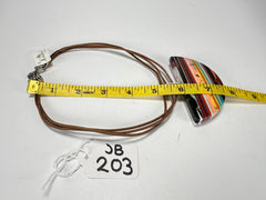Jackie Brazil "Mix Colours" Half Liquorice Disk On 3 Cords Choker Necklace ( N0538 )