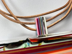 Jackie Brazil "Mix Colours" Half Liquorice Disk On 3 Cords Choker Necklace ( N0538 )