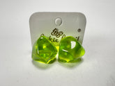 Jackie Brazil "Camille" Dark Green Transparent Abstract Resin Earrings ( E1053 )