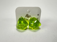 Jackie Brazil "Camille" Dark Green Transparent Abstract Resin Earrings ( E1053 )