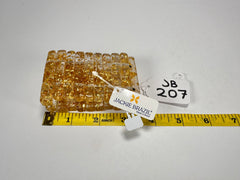 Jackie Brazil "Clarissa" Gold Flakes Thin Rectangles Elasticated Bracelet ( B2335 )