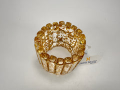 Jackie Brazil "Clarissa" Gold Flakes Thin Rectangles Elasticated Bracelet ( B2335 )