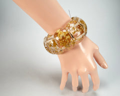 Jackie Brazil "Maria" Gold Flakes Elasticated Bracelet ( B0217 )