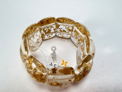 Jackie Brazil "Maria" Gold Flakes Elasticated Bracelet ( B0217 )