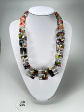 Jackie Brazil "Cascade" Mix Size Liquorice Cubes Resin Necklace ( N3343 )