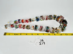 Jackie Brazil "Cascade" Mix Size Liquorice Cubes Resin Necklace ( N3343 )
