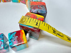 Jackie Brazil "Kandinsky" Mix Size Liquorice Cubes Resin Necklace ( N3343 )