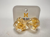Jackie Brazil "Camille" Gold Flakes Abstract Resin Earrings ( E1053 )