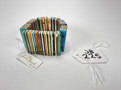 Jackie Brazil "Pop Art" Liquorice Winter Mix 8 Squares Elasticated Bracelet ( B0376 )