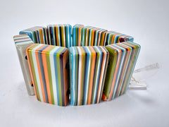 Jackie Brazil "Pop Art" Liquorice Winter Mix 8 Squares Elasticated Bracelet ( B0376 )