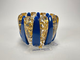 Jackie Brazil "Tulip" Royal Blue & Gold Flakes Elasticated Bracelet ( B0026 )