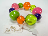 Jackie Brazil "Pebbles On Elastic" Transparent Summer Mix Resin Bracelet ( B2693 )