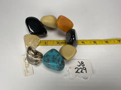 Jackie Brazil "Cusco" Large Stones Mixed Colours Elasticated Bracelet ( B1350 )