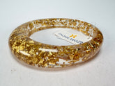 Jackie Brazil "Solid Oval" Gold Flakes 1.3cm Resin Bangle ( B0040 )