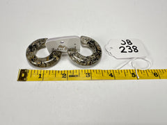 Jackie Brazil "Lucia" Seaweed Thick Half Hoop On Pin Resin Earrings ( E0035 )