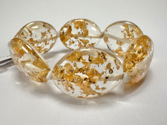 Jackie Brazil "Kathy" Gold Flakes Small Riverstones Bracelet ( B0800 )