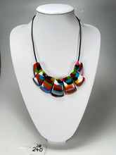 Jackie Brazil "Bella" Kandinsky 7 Piece on Leather Cord Choker Necklace ( N0035 )